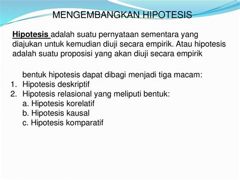 Mengembangkan Hipotesis