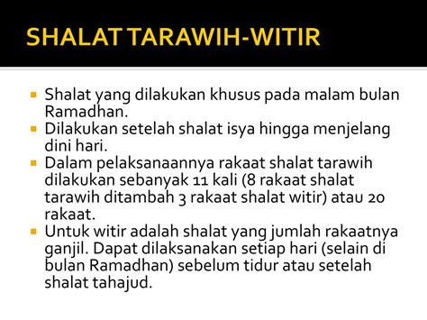 Definisi Shalat Tahajud dan Witir