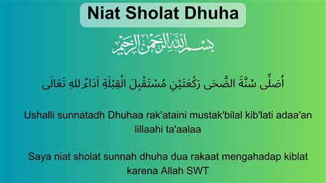 Niat Sholat Dhuha